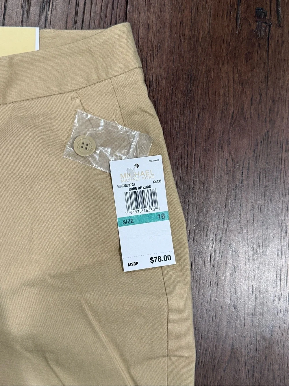 NWT Michael Kors Plus Size 16 Classic Straight Leg Chinos in Khaki